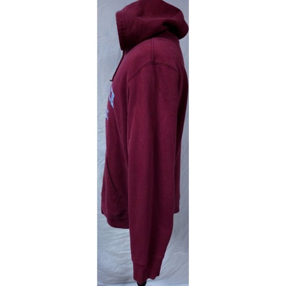 Aeropostale Medium Maroon Red Daytona Beach Heavyweight Spellout Hoodie - Picture 5 of 11